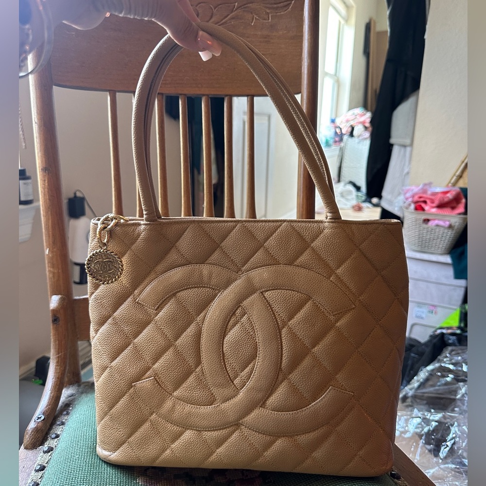 Chanel Medallion Tote Beige
